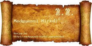 Medgyessi Mirkó névjegykártya